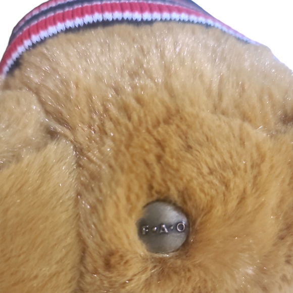 FAO Schwarz Teddy Bear Plush Varsity Jacket 12" Stuffed Animal Toy Brown Black - Picture 6 of 11